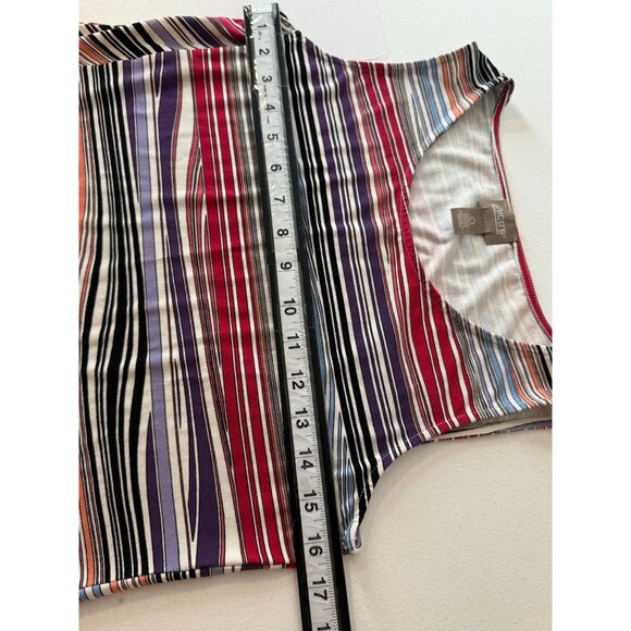 Chico’s Striped Tank Asymmetrical Dress Size 0 Small Stretch Casual - Picture 12 of 12
